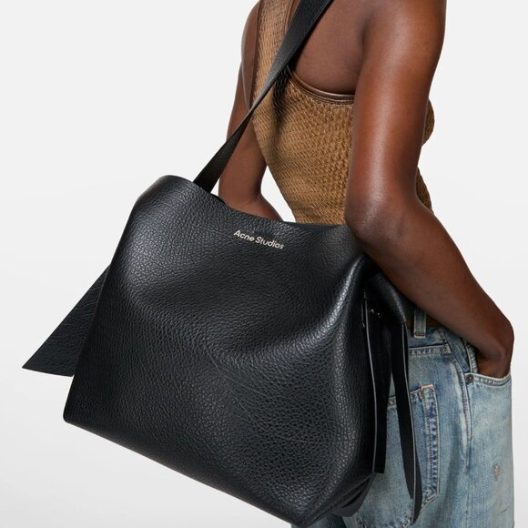 Brand new Acne Musubi Midi Shoulder Bag Pebbled Black Leather - Picture 7 of 7